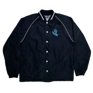 Black Bomber Jacket with Contrast Trim and Logo